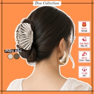 Unisex Large Metal Seashell Hairpin 9.5cm Luxurious Silver and Gold for Going Out - Partying - Takin
