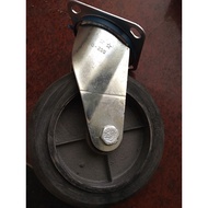 20cm cast iron rotating and fixed rubber wheel - Lock (price 1c)