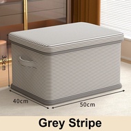 80L Large Capacity Fabric Organizer Box Foldable Storage Box With Cover Wardrobe Organiser Clothes O