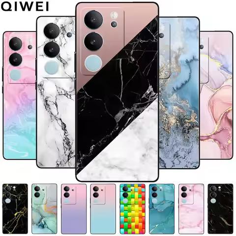 Phone Cases For Vivo V29 5G Cover 2023 Silicone Soft Luxury Marble Printing Coque for Vivo V29 V 29 
