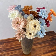 [1pc] 6 Heads Zinnia Artificial Flower Zinnia Flower Daisy Decor Wedding Decor Home Decoration