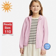 Uniqlo Kids Jaket AIRism Mesh Hoodie UV Protection Pink Branded Ori -