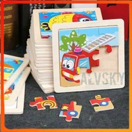WOODEN PUZZLE EDUCATIONAL TOY / 9 PIECE PUZZLE JIGZAW