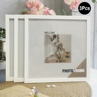 3Pcs Wood Square Photo Frames For Wall Hanging or Desktop Decor 20X20 30X30cm Posters Portrait Frame