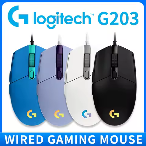 Logitech G203 Prodigy RGB Gaming Mouse Wired 200-8000 DPI 6 Buttons 1ms Response 1000Hz Polling Game