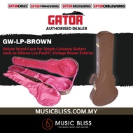 Gator Deluxe Gibson/Epiphone Les Paul Guitar Wood Case - Brown (GWLP Hard Case for Les Paul)