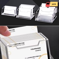 YANE 1Pcs Business Card Box, Display Stand 1/2/3 Grids Bussiness Card Holder,  Transparent Acrylic P
