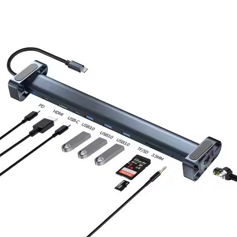 10-in-1 HUB Expandable Hub 3.0 Laptop Docking Station Desktop Stand with Type-C and Thunderbolt 4 fo
