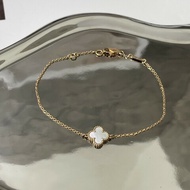 VCA 梵克雅寶 白色 小號 小花四葉草手鍊 全長約17.5cm