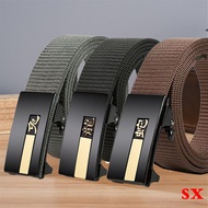 Casual Men New Style Canvas All-Match Belt Imitation Nylon Braided Youthless Automatic Buckle Belt Tactical Belt