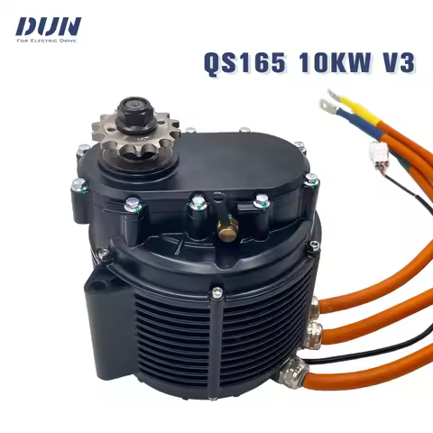 QS165 10000W V3 60H PMSM BLDC Mid Drive Motor 10KW with 1:2.37 Gearbox Sprocket Hall Version Electri