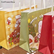 Ful  Merry Christmas Paper Gift Bags Candy Cookie Packing Handbags Christmas Party Supplies Cartoon Cute Large Capacity Tote Bags nn