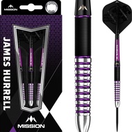 MISSION STEEL TIP DART - 22G/24G/26G James Hurrell Hillbilly Black Purple 90% Tungsten Steel Darts