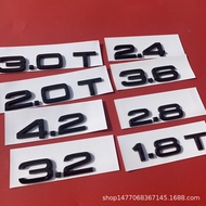Suitable for A4L Audi A6L Wordmark A5 Black A7 Tail Mark 2.0T Rear 3.0 Car Mark 4.2 Modified Mark St