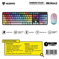Nubwo NKM643Keyboard+Mouse Dual mode Wireless/Bluetooth RubberDome Switch แป้นพิมพ์ ชุดเมาส์คีย์บอร์
