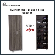 EVERETT 2 Door High Shoe Cabinet Shoe Rack Shoe Organizer Kabinet Kasut Tinggi Almari Kasut Tinggi Rak Kasut Tinggi 鞋柜鞋橱