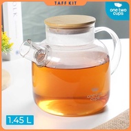 One Two Cups Heat Resistant Glass Teapot Borosilicate 1.45L - BR-384