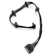 1 to 5 SATA Power Splitter Cable - 15Pin Male to 5x SATA/Molex Adapter for HDD/SSD Backup Storage, P