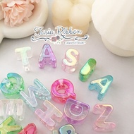 [3pc] Luxury UV CLEAR Alphabet Beads 3D Alphabet Luxury UV Alphabet Beads Large Hole Letter Beads