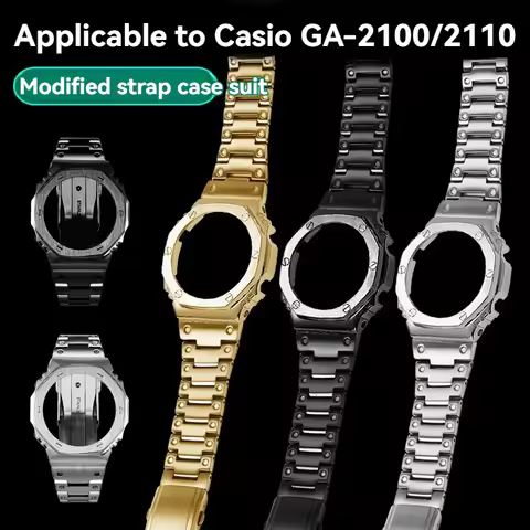 GA2100 Modified Stainless Steel strap and case set For Casio G-SHOCK GA-2110 GA-2100 ga2100 Bezel wr