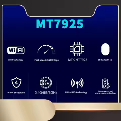 Wifi 7 MT7925 PCI-E Adapter Card Kit Tri Band 2.4G/5G/6Ghz 5374Mbps BT5.3 Desktop Wireless Network A