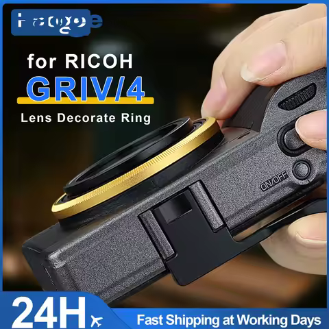Haoge for RICOH GR4 Metal Lens Ring GRIV Decorate Ring Cap Dustproof Lens Protector Camera Accessori