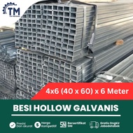 Harga Besi Hollow Galvanis 4x6 ( 40 x 60 ) Panjang 6 Meter Holo Berat dan Ukuran Per Batang