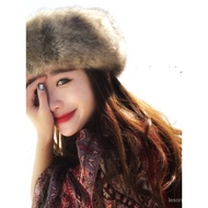 Furry Hollow Top Hat Brimless Hat Fur Thickened Imitation Fox Fur Hat Ring Top Warm Fake Fur Hat Fem