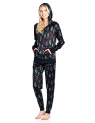 Ashford & Brooks Women's Mink Fleece Hoodie Pajama Set