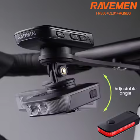 RAVEMEN LED Bike Light Set Bicycle FR500 Front Light CL01 Rear Light USB Rechargeable Auto On-off He
