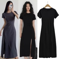 Front Slit Midi Dress 76398 (TS)