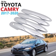อุปกรณ์เสริมรถยนต์มือจับประตูสำหรับ Toyota Camry XV70 Daihatsu Altis 2017 ~ 2020สติกเกอร์รถชุดแต่งฝาครอบที่จับโครเมียมด้านนอก