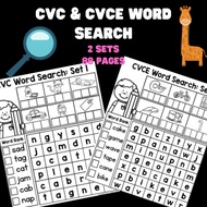 [481] CVC CVCE word search worksheet Kindergarten Preschool English