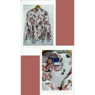 0LD NAVY 100% rayon floral print front tie longsleeve top preloved