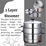 AUTHENTIC 3 LAYERS STEAMER FOR PUTO 3 LAYER SIOMAI STEAMER STAINLESS STEEL STEAMER COOKWARE MULTIFUNCTIONAL 3 LAYERS POT STEAMER COOKER STAINLESS STEEL MULTI-FUNCTIONAL 3 LAYERS STEAMER COOKWARE COOKING POTS STEAMER