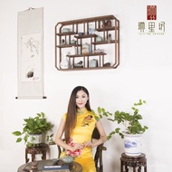 Sayap Ayam Kayu Pepejal Rak Curio Dipasang di Dinding Rak Dinding Rak Curio Gaya Cina Rak Curio Pelb