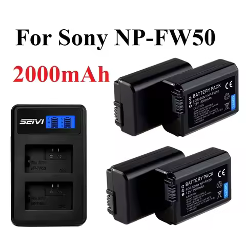 Battery Pack For SONY NP-FW50 NP FW50 Charger for Sony Alpha a6500 a6300 a6000 a5000 a3000 NEX-3 a7R