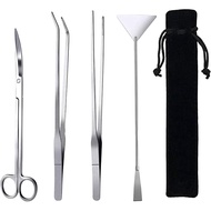 15in Aquascaping Tools, 4 in 1 Long Aquarium Tweezers Scissors Spatula, Stainless Steel Aquatic Plan