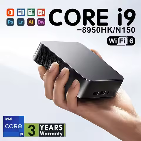 Mini PC Intel Core i9 10980H/N150 Windows 11 Small Pocket Cmputer 32GB RAM 1/2TB SSD WIFI6 BT5.2 4K