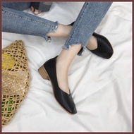 【Twinkle _Toes】Korean Office Work Block Heels Shoes 1 inch Low Heels