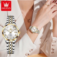 OLEVS 6702 Simple Trendy Calendar Mechanical Watch Calendar Steel Band Ladies Watch (Original Watch 