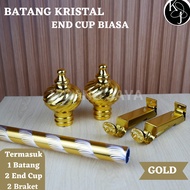 Batang Gorden Motif Kristal Endcup Biasa - Besi Gorden