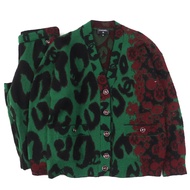 【持續更新】全新未使用 CHANEL P75362K10782 P75325K10782 羊絨馬海毛開衫及長褲套裝，飾有 Coco Mark 紐扣，綠色、黑色和酒紅色，尺寸 36/38，義大利製造，正