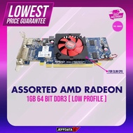 GPU ASSORTED VIDEO CARD AMD RADEON HD 7000 1GB 64 BIT DDR3 LOW PROFILE FOR SLIM PC.