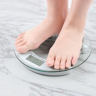 Round Digital Transparent Bathroom Scale LCD Tempered Glass Electronic Body Weighing Smart Scale Flo