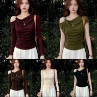 (Xs-3Xl) CUT SHOULDER T-SHIRT - women's t-shirt with stylized shoulder cutouts for women with short 