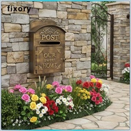 [fixory] Vintage Mailbox Metal Wall Mounted Parcel Box Durable Outdoor Mailbox for Home Garden and A
