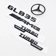 3D ABS Black Logo GLB35 Letters Turbo 4matic Emblem AMG Badge Car Rear Star Sticker For Mercedes Ben