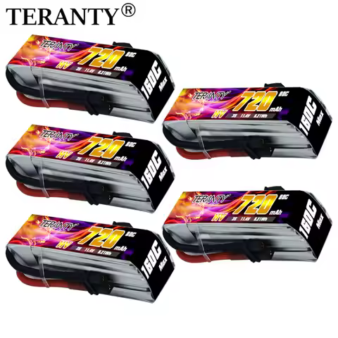 2-10Pcs TERANTY 720mAh 3S 80C/160C 11.4V HV XT30U-F Plug Lipo Battery for RC Tinywhoop FPV Frame Kit