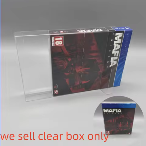 Transparent PET cover for PS4 video game console, mafia trilogy, storage presentation box, collectio